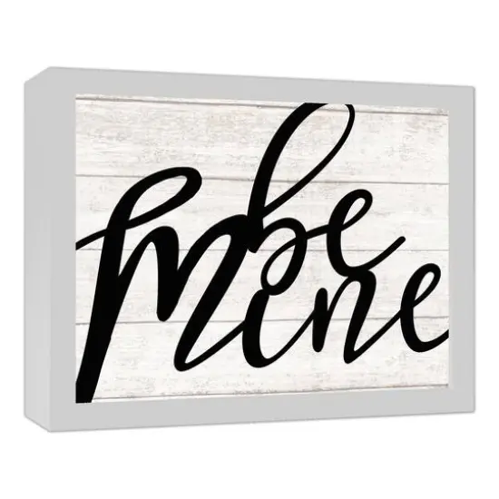 Be Mine Script White Framed Canvas {3}