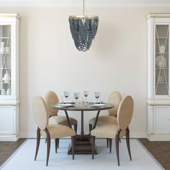 Hello Honey&reg; 26" 2-Tier Draped Wood Bead Chandelier Blue {4}