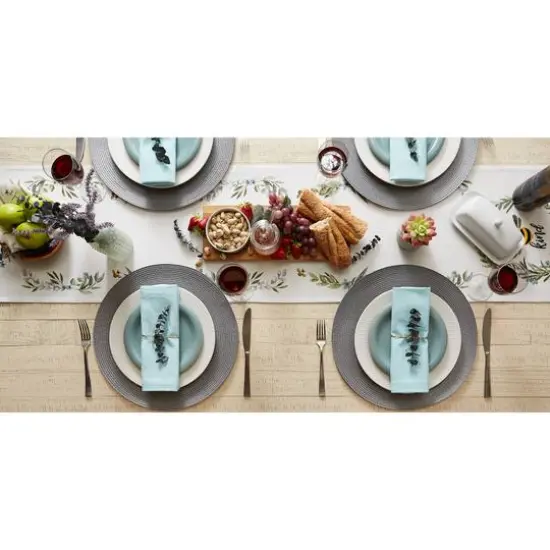 DII&reg; Round Plastic Woven Placemats, 6ct. Gray {6}