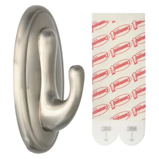 Command&trade; Brushed Nickel Decorative Hook {4}
