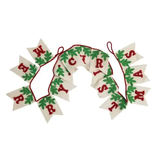 Hello Honey&reg; 6ft. Wool Merry Christmas Pendant Banner {7}