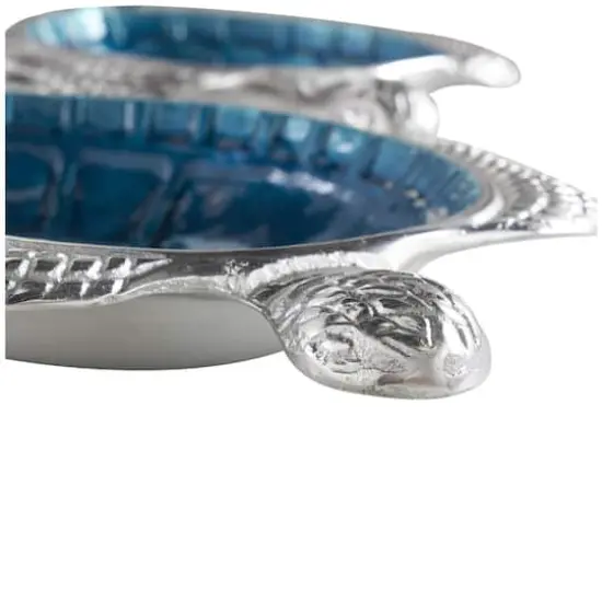 Blue Aluminum Metal Turtle Enameled Decorative Bowls, 2ct. {9}