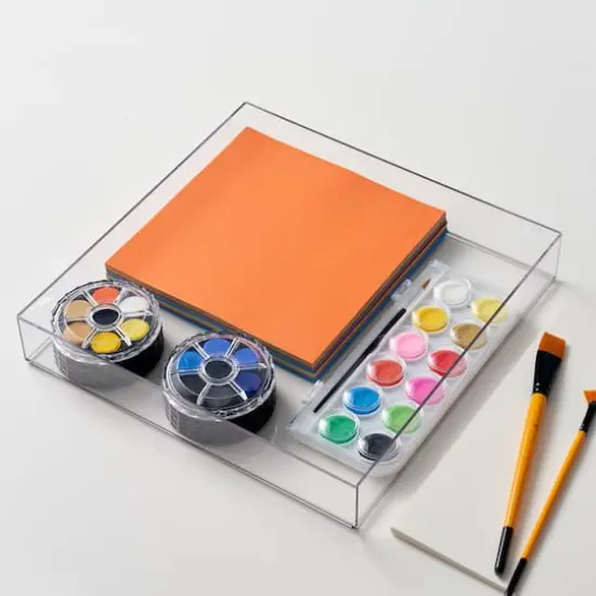 12" x 12" Clear Stackable Storage Tray by Simply Tidy&trade; {4}