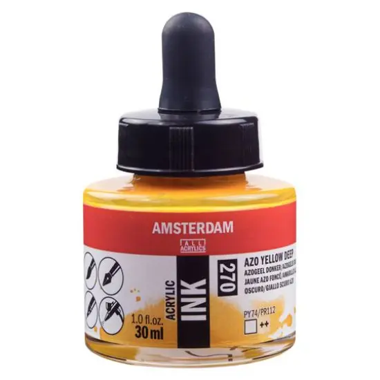 Amsterdam Acrylic Ink, 1oz. 270 Azo Yellow Deep {1}
