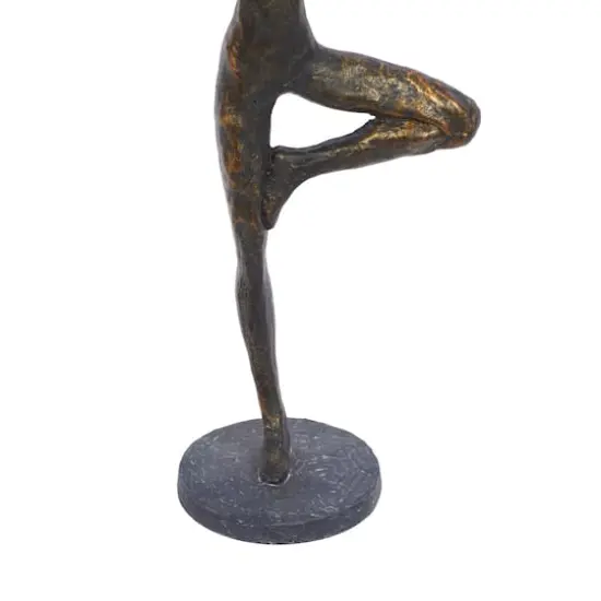 Brass Polystone Modern Sculpture, Yoga 18" x 6" x 4" {7}