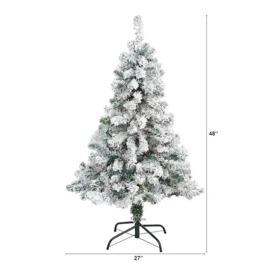 4ft. Unlit Flocked Rock Springs Spruce Artificial Christmas Tree {3}