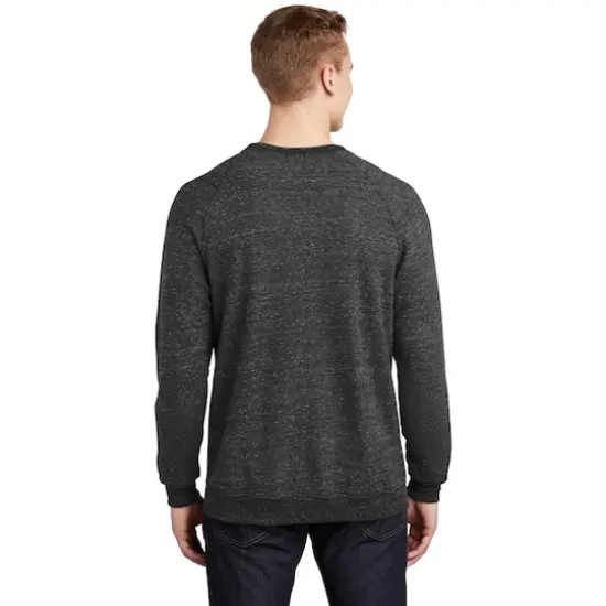 JERZEES&reg; Snow Heather French Terry Raglan Crew Black Ink {6}