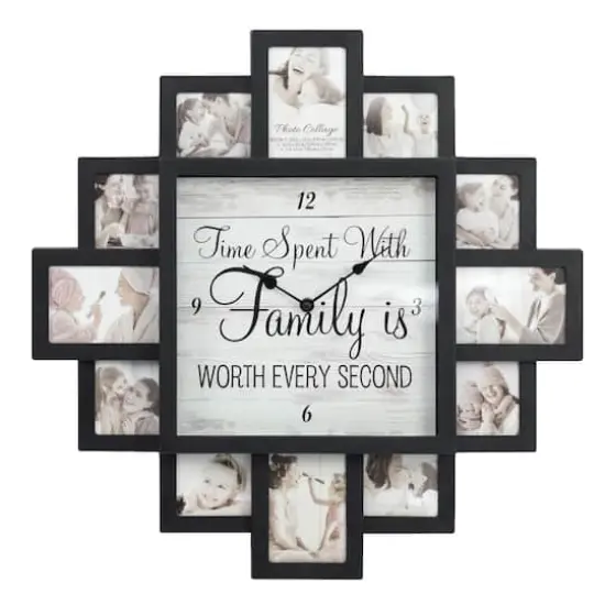 Black "Worth Every Second" Picture Frame Wall Collage Clock {6}