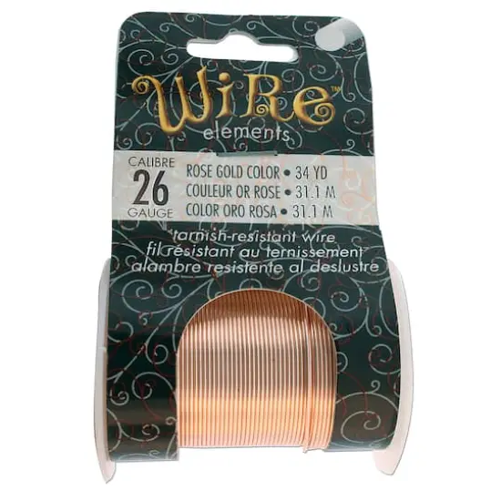 The Beadsmith&reg; Wire&trade; Elements 26 Gauge Tarnish-Resistant Wire Rose Gold {1}