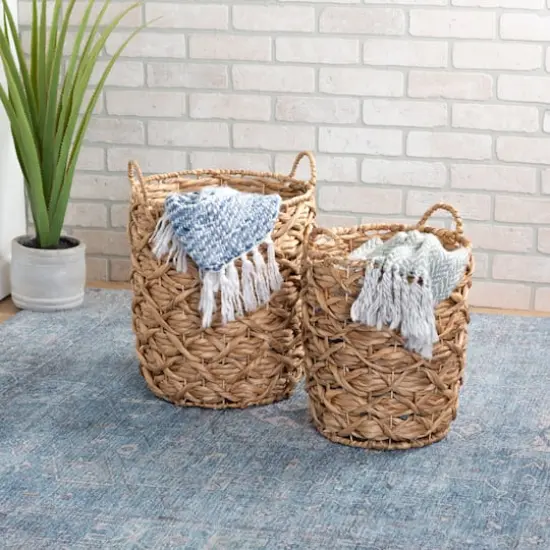 Honey Can Do Natural Round Decorative Wicker Basket Set {7}