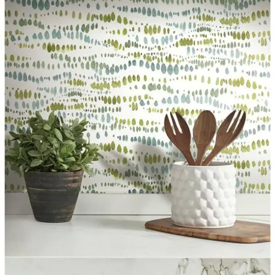 RoomMates Dotted Line Peel & Stick Wallpaper Blue and Green {5}