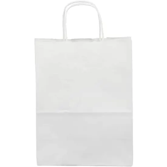 JAM Paper Medium White Kraft Solid Gift Bags, 100ct. {3}
