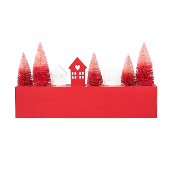 Glitzhome&reg; 14" Valentine's Wooden Love House & Tree Table D&eacute;cor {8}