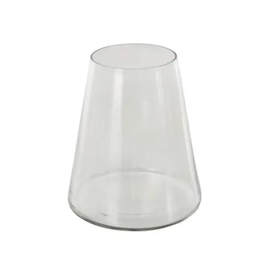 8.5" Clear Glass Wide Cone Shaped Decorative Vase {3}