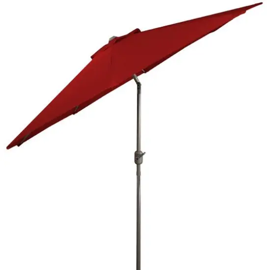 9ft. Outdoor Patio Market Umbrella with Hand Crank & Tilt Red/Brown {6}