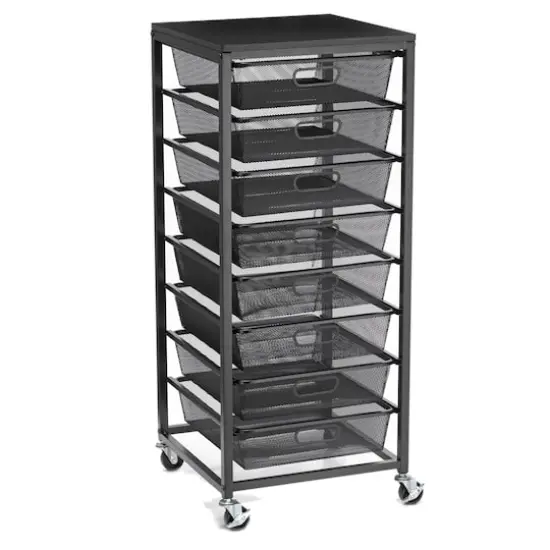 Metro 8-Drawer Rolling Cart by Simply Tidy&reg; Black {1}