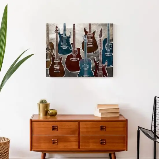 Guitar Party 20" x 16" Canvas Wall Art {5}