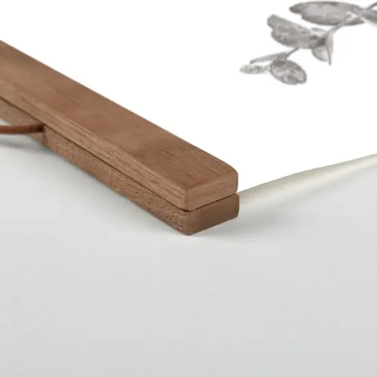 Gray & White Eucalyptus II Teak Hanging Canvas {3}