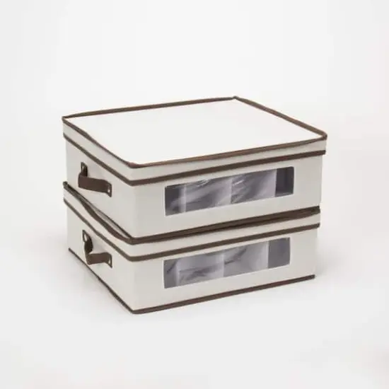 Household Essentials Cup Glassware Storage Box White {5}