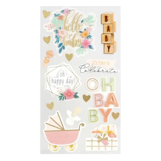 Pink Hello Baby Stickers by Recollections&trade; {4}