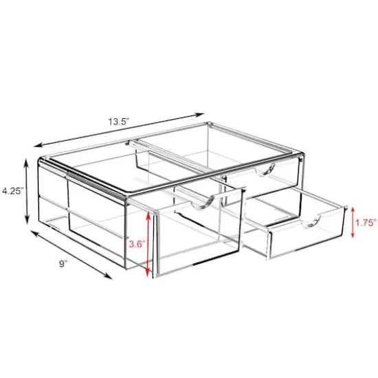 Sorbus 3-Drawer Extra Large Acrylic Cosmetic Organizer {6}