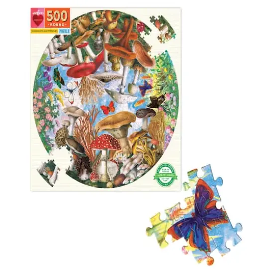 eeBoo Mushrooms & Butterflies 500 Piece Puzzle {5}