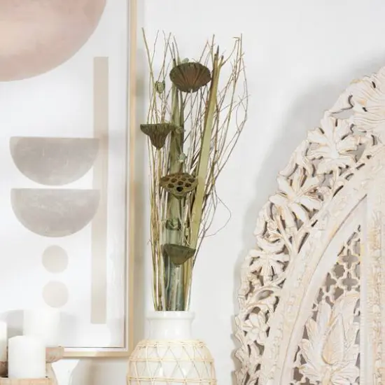 40" Green Dried Plant Bouquet Natural Foliage {7}