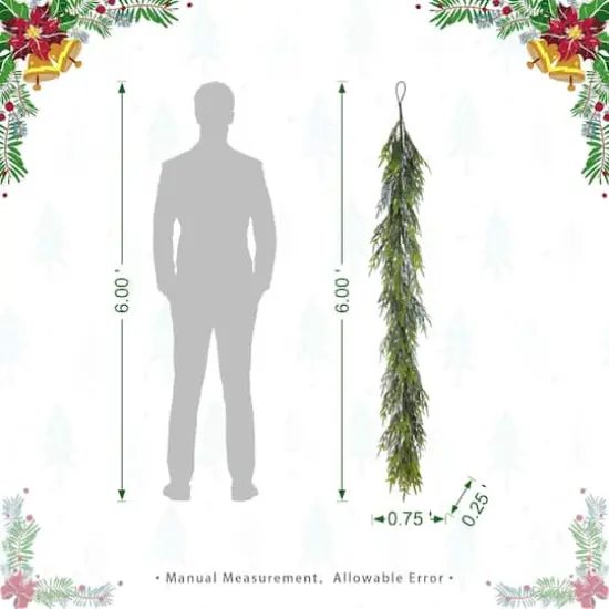 Glitzhome&reg; 6ft Christmas Greenery PE Garland, 2ct. {9}