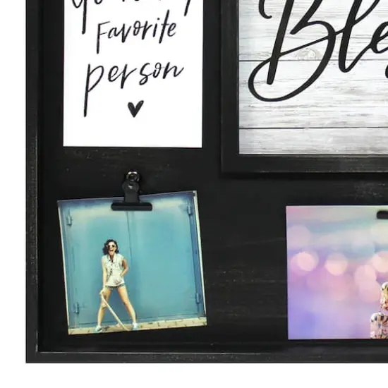 9 Opening Black Rustic Collage Frame with Clips by Studio D&eacute;cor&reg; {4}