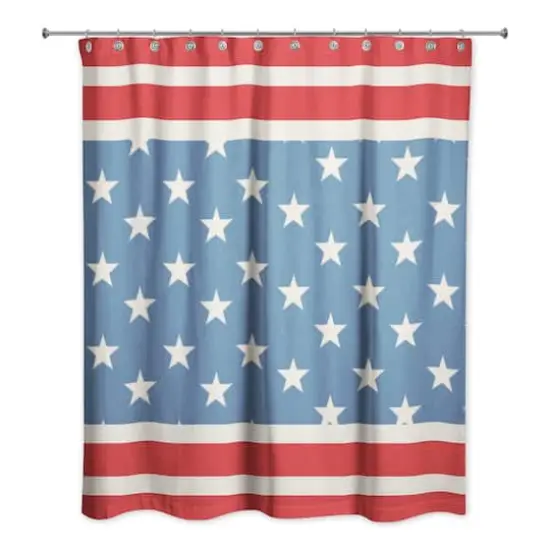 Red & Blue Stars & Stripes Shower Curtain {1}