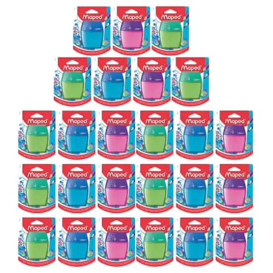 Assorted Maped&reg; Shaker 2 Hole Pencil Sharpener, 25ct. {1}