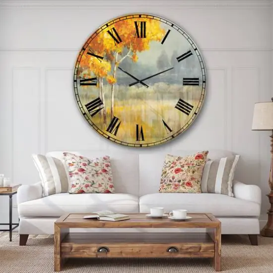Designart 'Autumn Landscape Farmhouse Wall Clock {3}