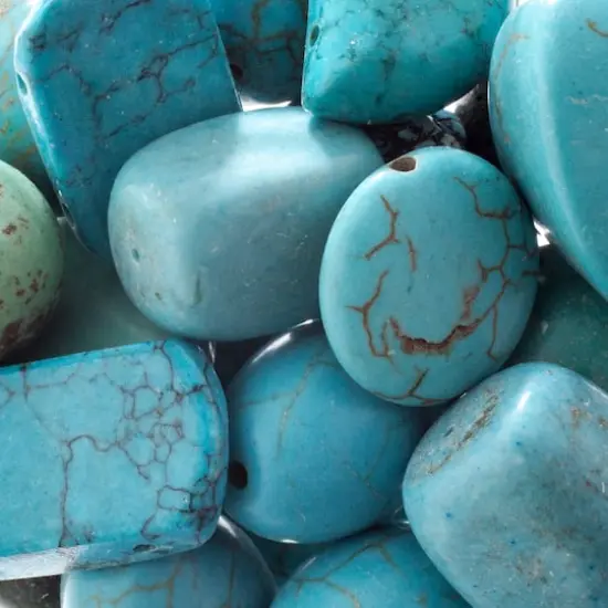 John Bead Earth's Jewels Natural Stone Bead Assortment, 100g Dyed Turquoise Magnesite {1}