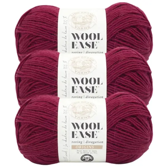 3 Pack Lion Brand&reg; Wool-Ease&reg; Roving Origins Yarn Mulberry {1}