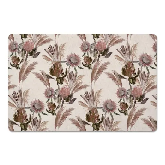 Protea Blooms Floor Mat Cream {1}