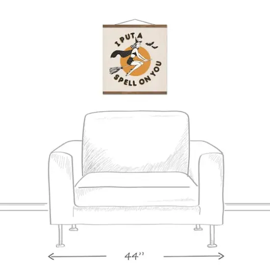 Retro Witch Teak Hanging Canvas Wall Art {4}