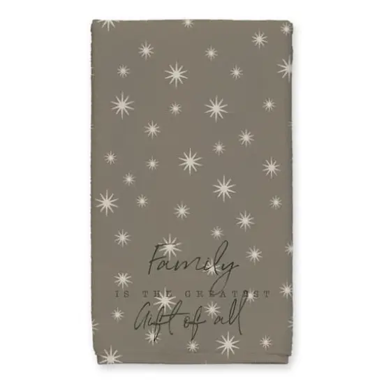Family Greatest Gift Gray Twinkle Tea Towel - Set of 2 {3}