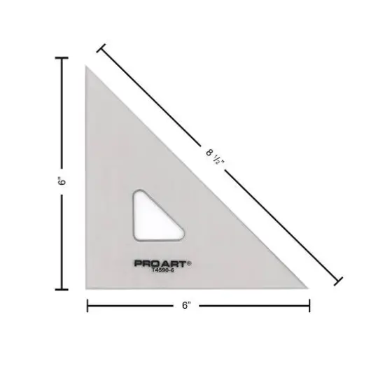 Pro Art&reg; 6" Smoke 45/90 Triangle With Ink Edge & Finger Lift {4}
