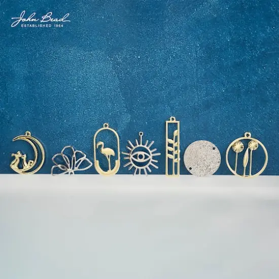 John Bead 25mm Silver Sideview Flower Beadwork Pendants, 5ct. {4}