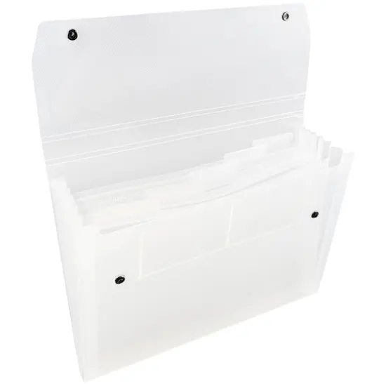 JAM Paper 9" x 13" Clear Plastic Accordion Folder {1}