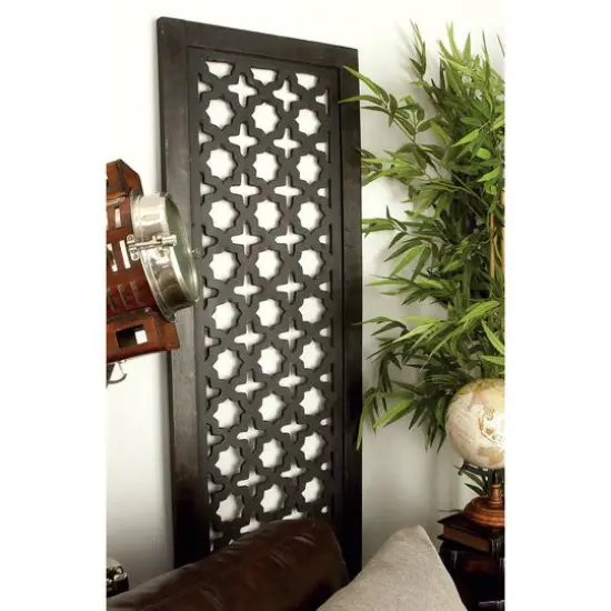 Black Traditional Ornamental Wood Wall Decor, 72" x 20" {8}