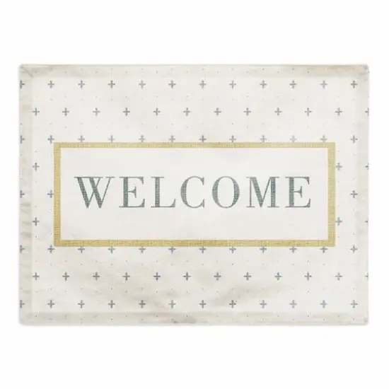 Welcome Plus Cotton Twill Placemat Blue/White {1}