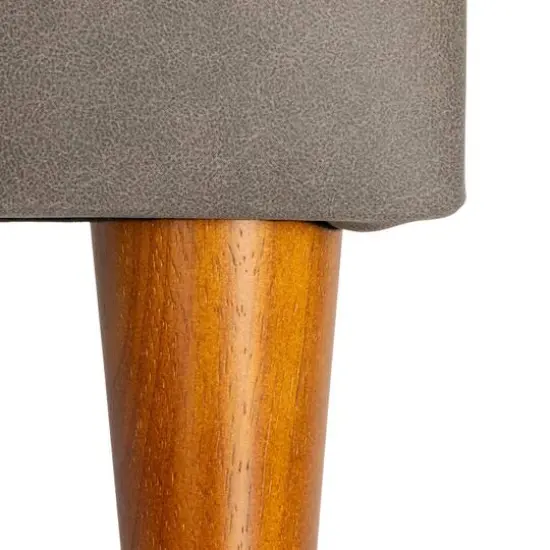 Hello Honey&reg; Atley Ash Gray Vegan Leather Upholstered Modern Storage Ottoman {7}