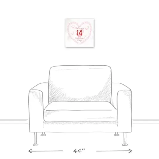 Valentines Day Calendar Wreath Canvas Wall Art {6}