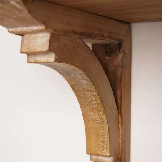 Natural Distressed Antique Wood Corbel Shelf Brackets (Set of 2) {4}
