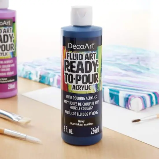 DecoArt® Fluid Art Ready-to-Pour Acrylic™ Paint, 8oz. Navy {3}