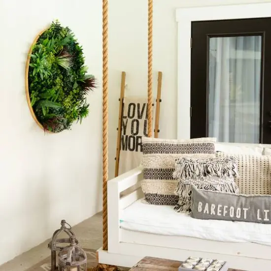 38" Framed Virgin Islands Artificial Living Wall Art Panel {9}