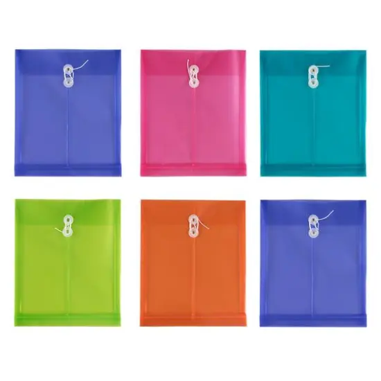 JAM Paper 9.75" x 11.75" Plastic Button & String Tie Closure Envelopes, 12ct. {5}