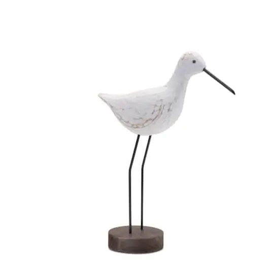 Carved Wood Sea Bird on Metal Stands Set {4}