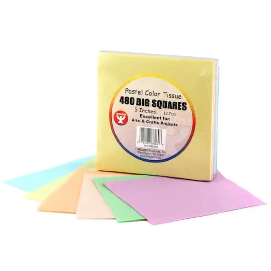 Hygloss 5" Pastel Tissue Squares, 3 Packs of 480 {3}